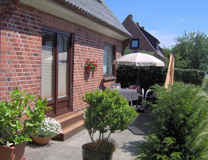 Terrasse zur Wohnung Uthlande