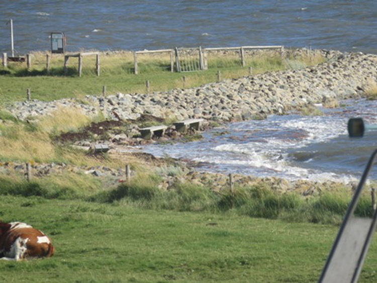 Badebucht direkt an der Warft