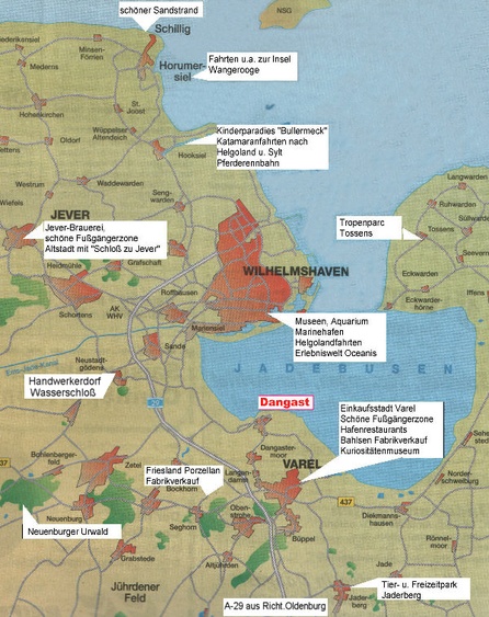 Lage von Dangast Lage von Dangast