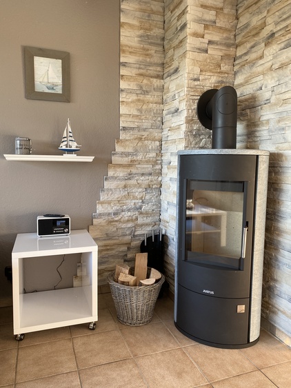 Blick auf den 7 kW Kaminofen Blick auf den 7 kW Kaminofen